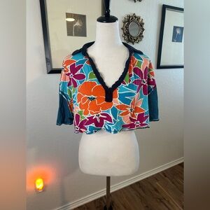 Free People We The Free  "On A Boat" Boxy Crop Polo